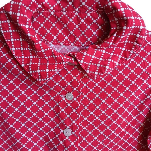 Girls 5 Vintage Top 1950's Red/White Polka Dot Peter Pan Collar Handmade 1OF1 - Picture 2 of 5